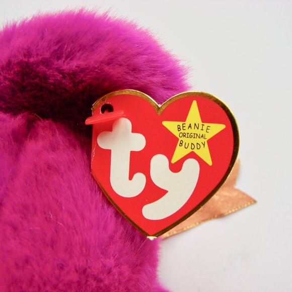 Ty Beanie Buddy Millennium Purple Bear Stuffed Plush Toy 1999 2000 Collectible - Picture 10 of 14